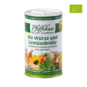 Pfiffikuss Bio Würze und Gemüsebrühe in der praktischen Dosier-Dose 250g